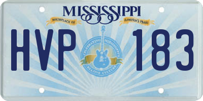 MS license plate HVP183