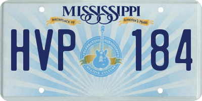 MS license plate HVP184