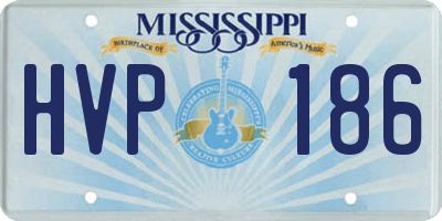 MS license plate HVP186