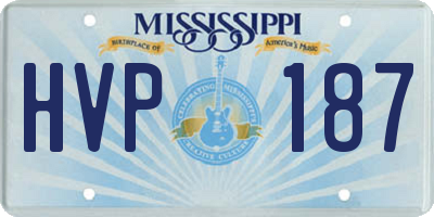 MS license plate HVP187