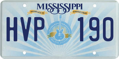 MS license plate HVP190