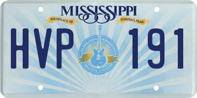MS license plate HVP191