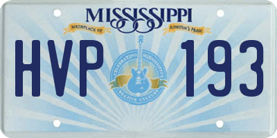 MS license plate HVP193