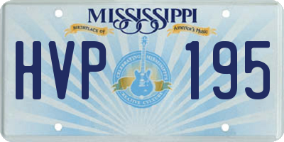 MS license plate HVP195