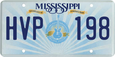 MS license plate HVP198