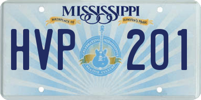 MS license plate HVP201