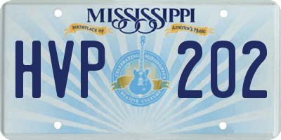 MS license plate HVP202