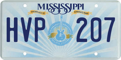 MS license plate HVP207