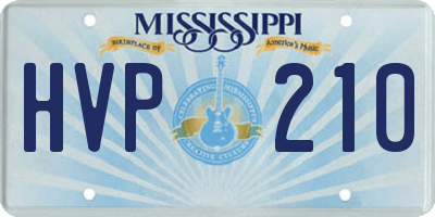 MS license plate HVP210