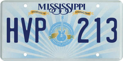 MS license plate HVP213