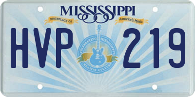 MS license plate HVP219