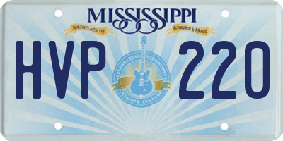 MS license plate HVP220