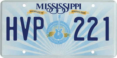 MS license plate HVP221