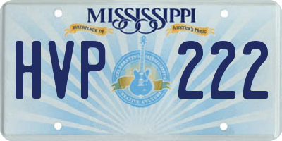 MS license plate HVP222