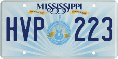 MS license plate HVP223