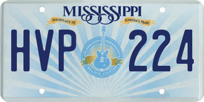 MS license plate HVP224