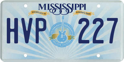 MS license plate HVP227