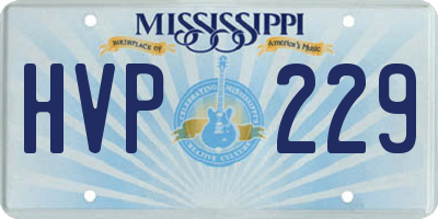 MS license plate HVP229