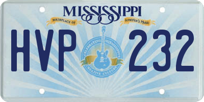 MS license plate HVP232