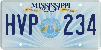 MS license plate HVP234