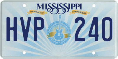 MS license plate HVP240