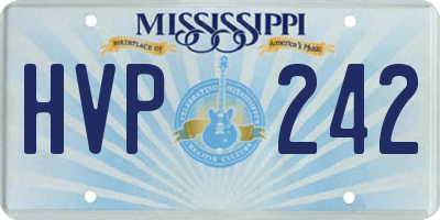 MS license plate HVP242