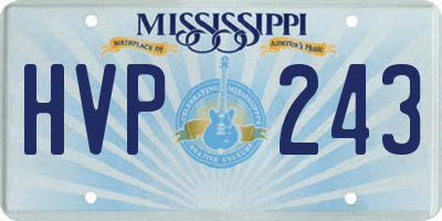 MS license plate HVP243