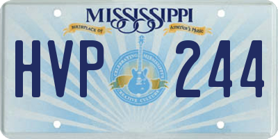 MS license plate HVP244