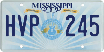 MS license plate HVP245