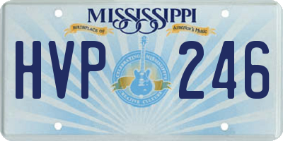 MS license plate HVP246
