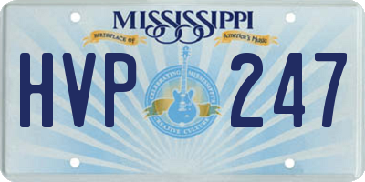 MS license plate HVP247