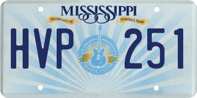 MS license plate HVP251