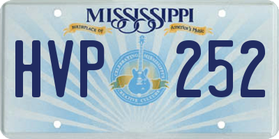 MS license plate HVP252