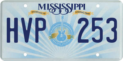 MS license plate HVP253