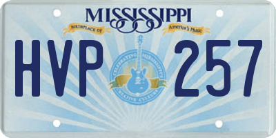 MS license plate HVP257