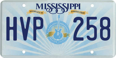 MS license plate HVP258