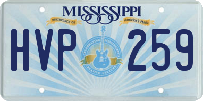 MS license plate HVP259