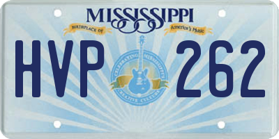 MS license plate HVP262
