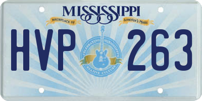 MS license plate HVP263