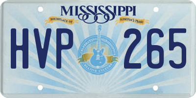 MS license plate HVP265