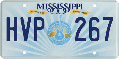 MS license plate HVP267