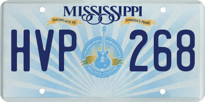 MS license plate HVP268