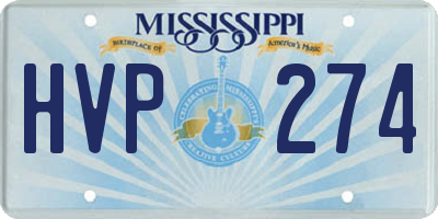 MS license plate HVP274
