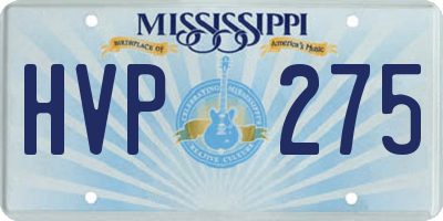 MS license plate HVP275