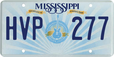 MS license plate HVP277
