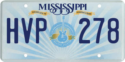 MS license plate HVP278