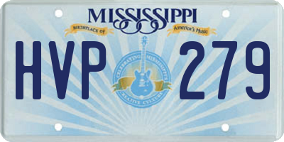 MS license plate HVP279