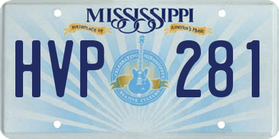 MS license plate HVP281