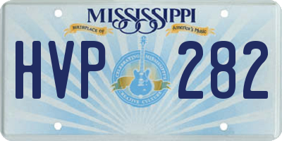 MS license plate HVP282