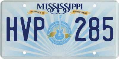 MS license plate HVP285